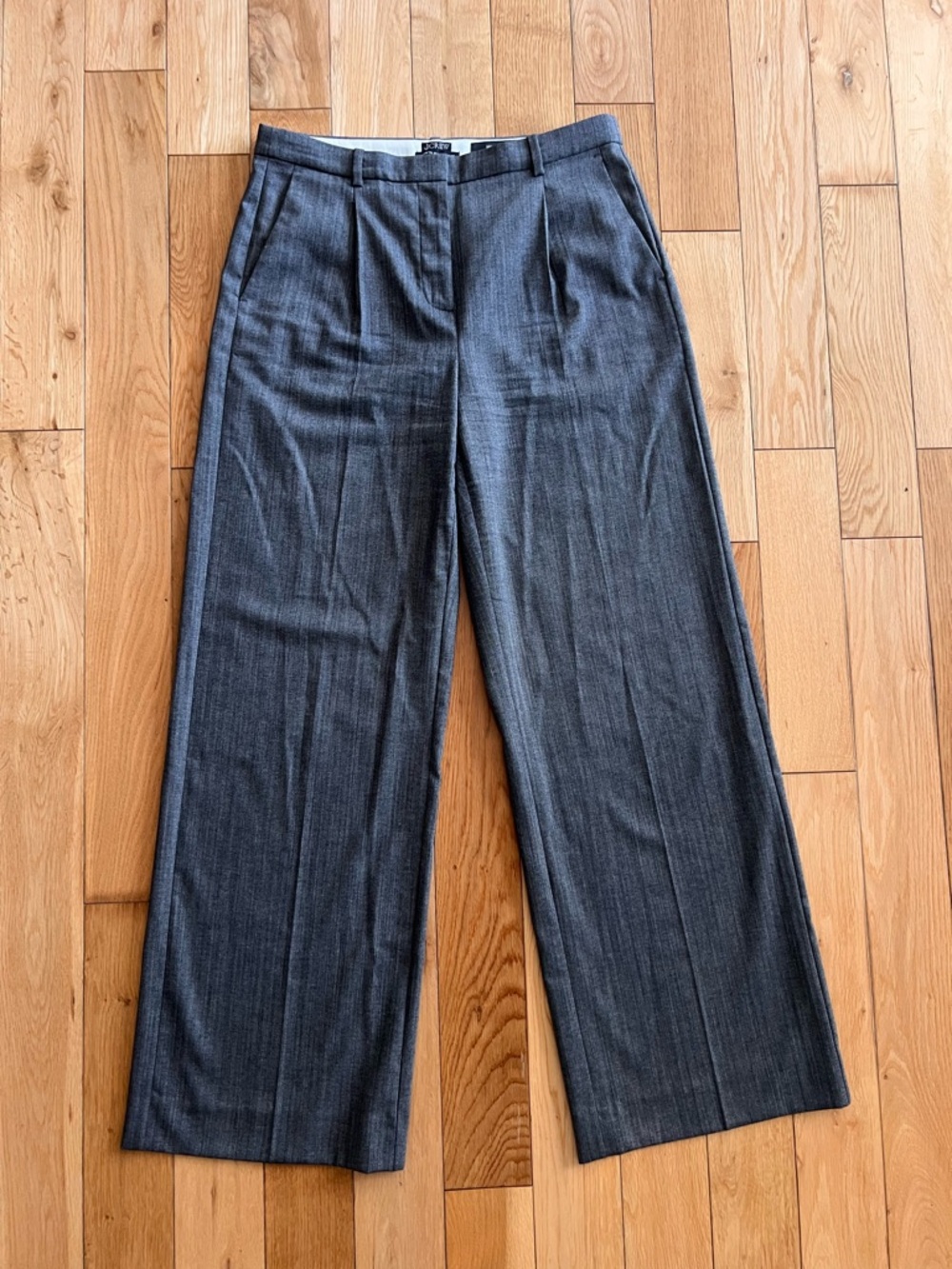 J Crew Womens Essential Wide Leg Pant Gray Nova Fides Wool Blend High Rise 6